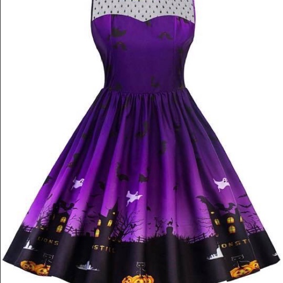 Vintage Pin Up Dress Purple